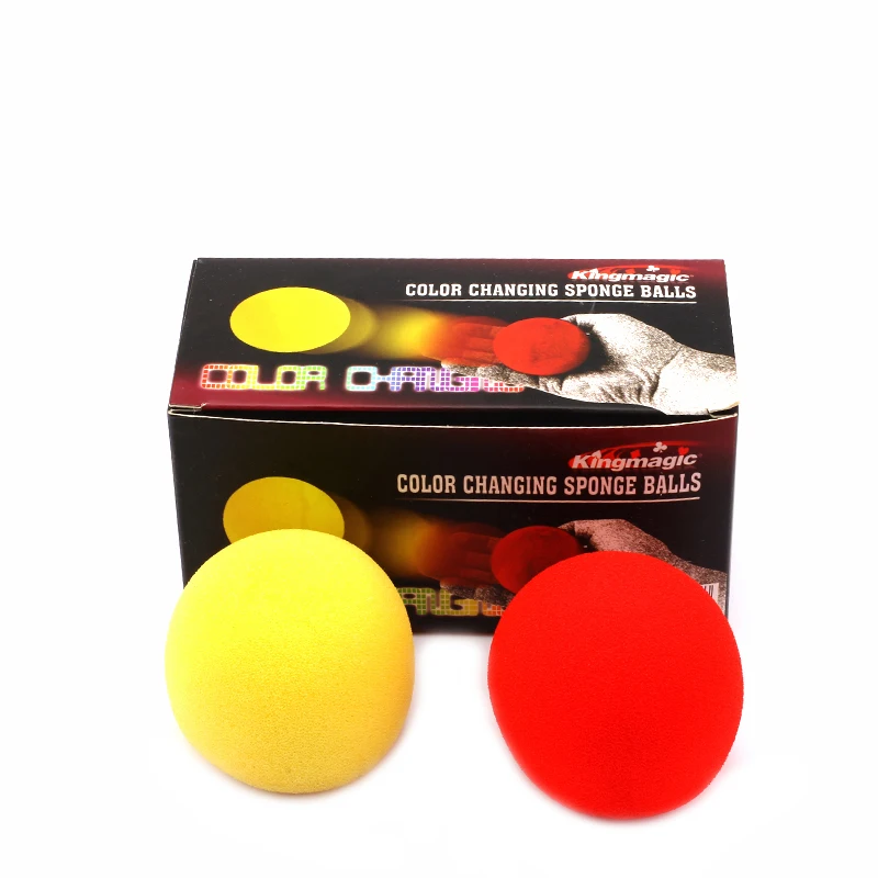 2 Pcs/ Set Color Change Sponge Ball Magic Tricks Fun Super Soft Sponges Changing Ball Square Close Up Stage Magic Props