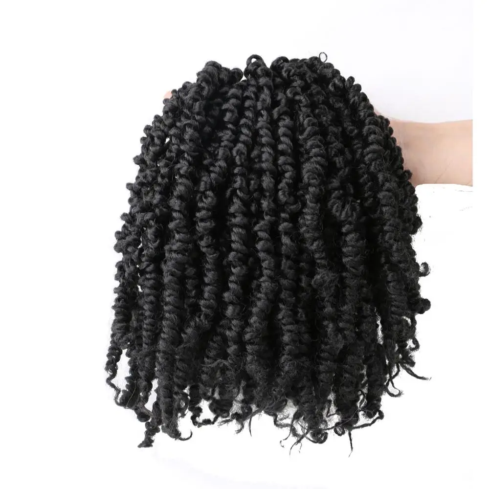 Pretwisted Passion Twist Crochet Hair Pre-looped 10 Inch Synthetic Hair Extensions for Black Women