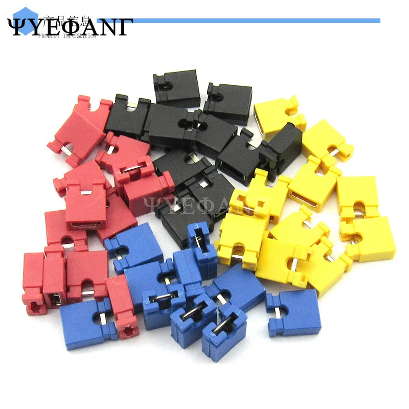 50pcs Jumper Cap 2.54mm Pitch Pin Header Connector Short / Long Type Jumper Plug Cover DIY Repair Parts