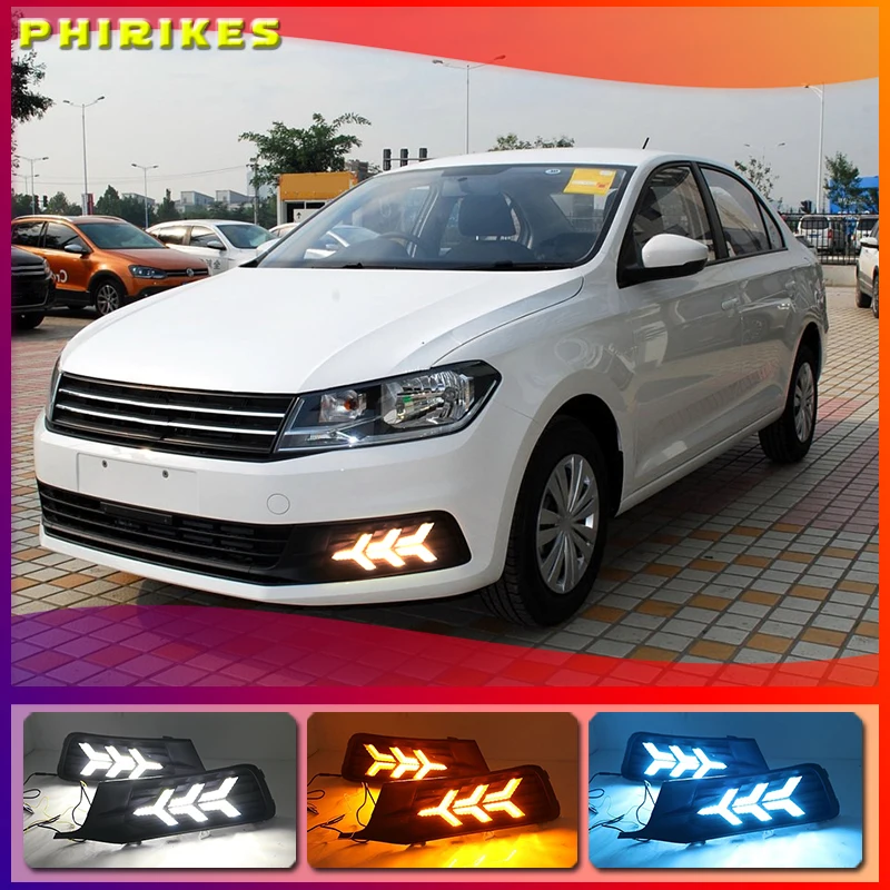 

DRL daytime light Head Lamp For Volkswagen Santana Headlight 2016 Headlights LED Headlamp day running light