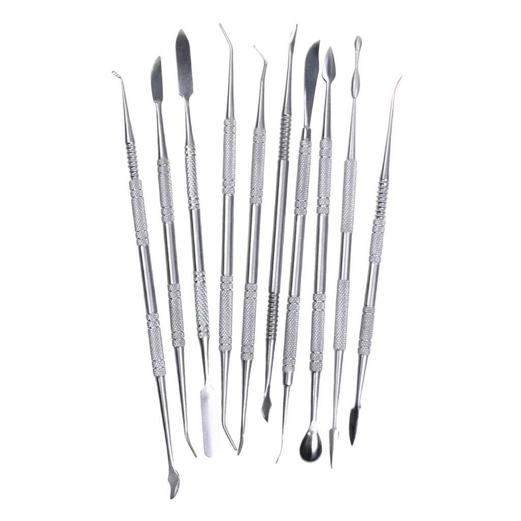 10-Piece Stainless Steel Wax Carvers Set Great For Carving, Cutting, Modeling, Scraping, Shaping, Etc