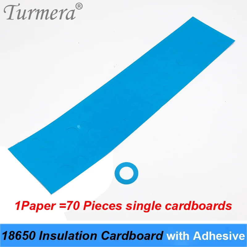Turmera 100 Uds 70 Uds 1S 18650 cartón aislante de batería con adhesivo para batería 18650 parche de pegamento aislante positivo