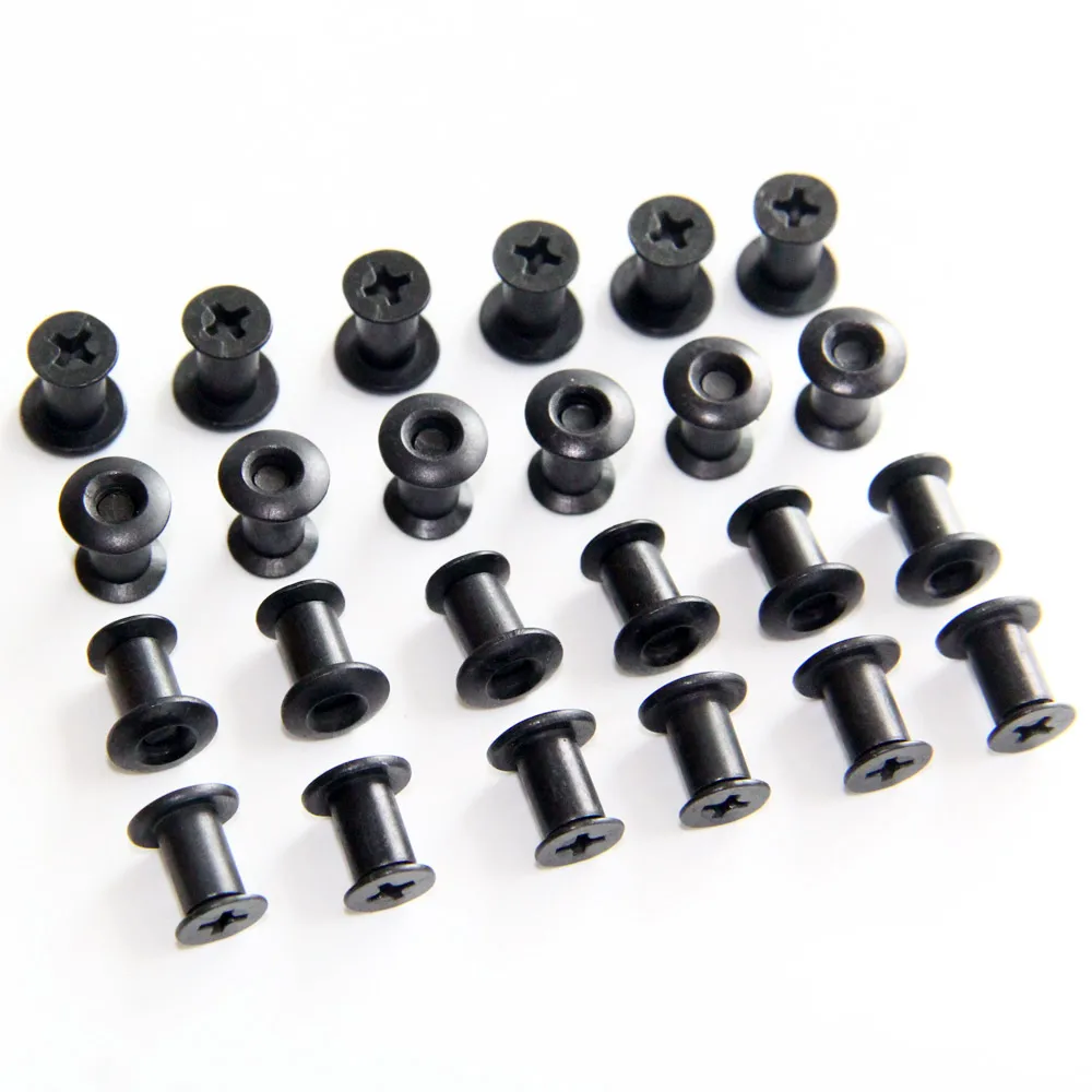 100pcs Black Cross Flat Head Chicago Screw for DIY Kydex Sheath Holster Hand Tool Parts