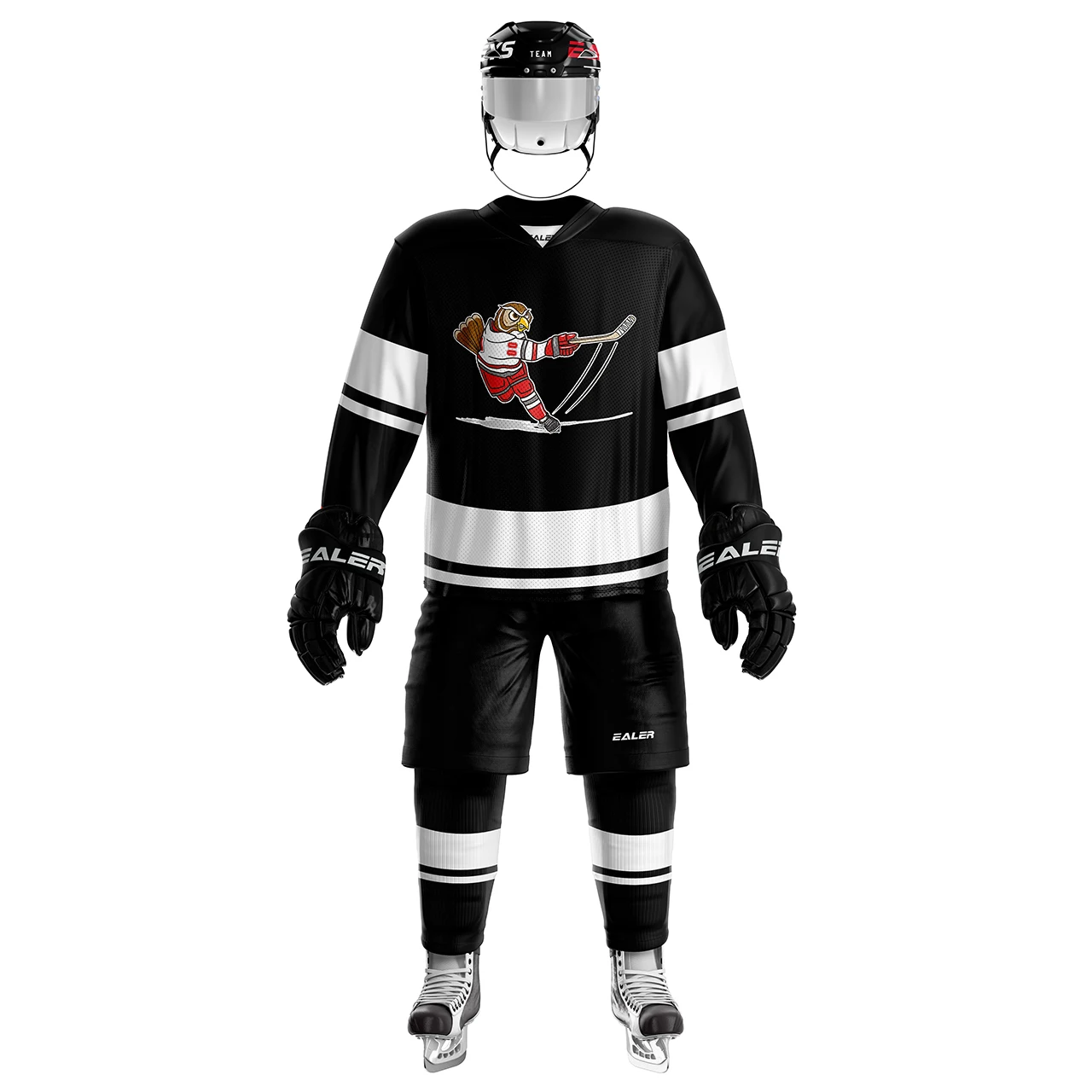 H400 series high-quality light and thin breathable black personalized ice hockey practice jersey & large street shirt-all sizes