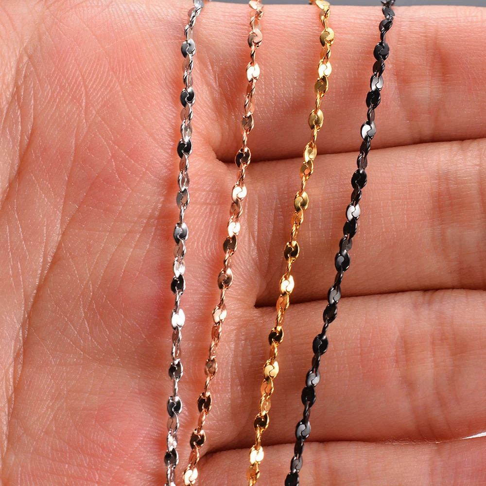 1 Stück Edelstahl-Feingliederkette, Breite 1,2mm/1,5mm/1,8mm, für passende Anhänger, Halskettenkette für DIY-Schmuckherstellung – Detail 2