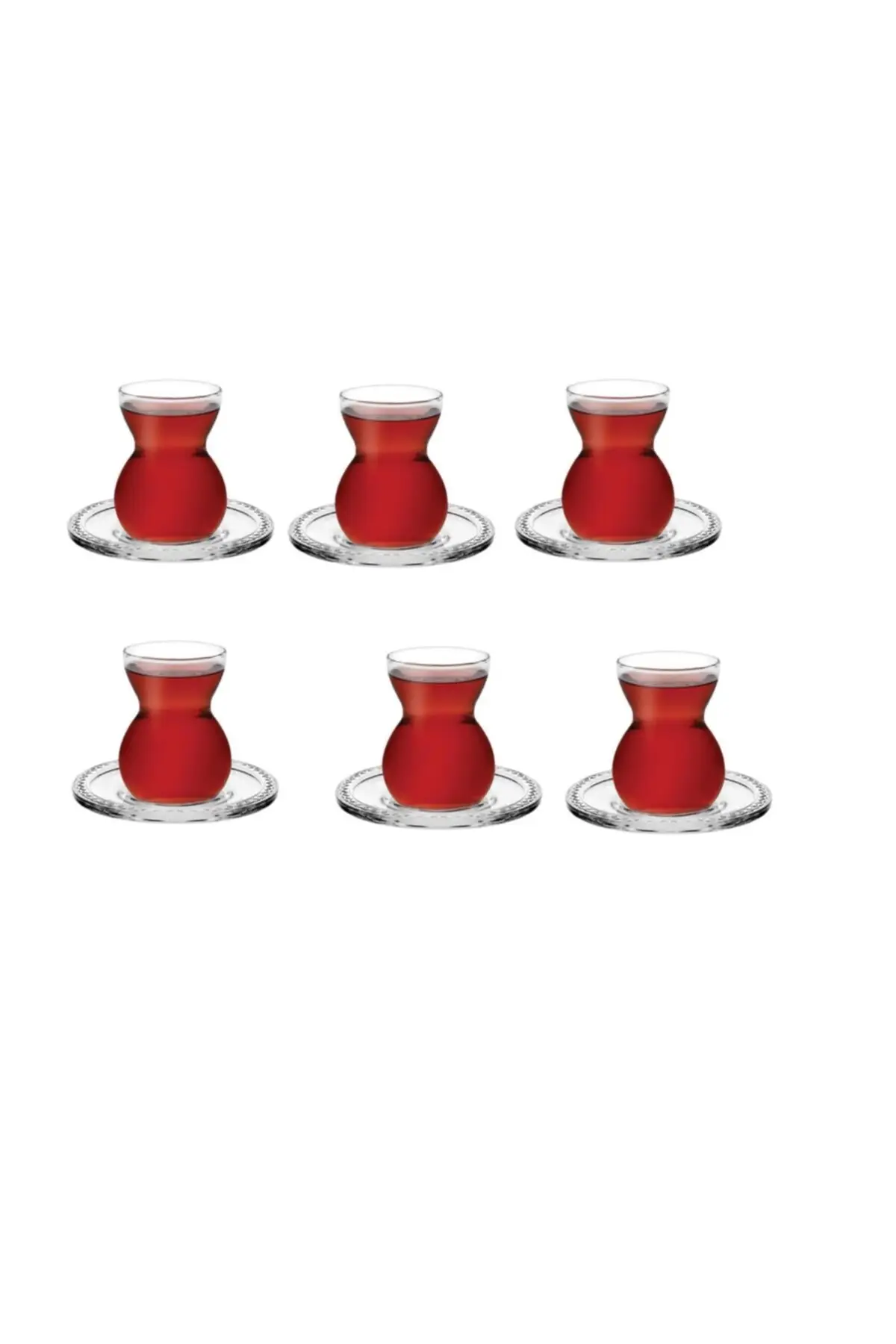 

Uras Tea Set-Tea Cup Pad 12 Prç. Turkish Tea Cup Glass Cup