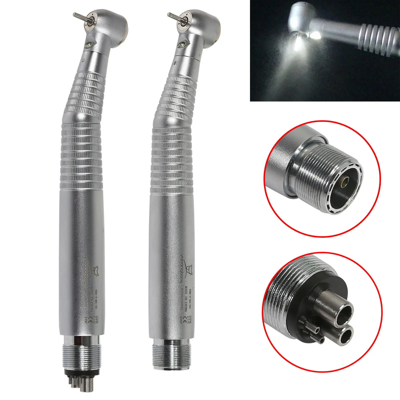 Kavo Style Dental E-generator LED High Speed Push button Turbine Internal Triple water spray Big Power Handpiece 2/4 Holes