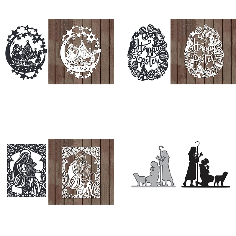 

New Easter Series Metal Cutting Dies Believer Happy Easter Letter Decorative Embossing Paper Card Crafts Die for Diy Paper Card