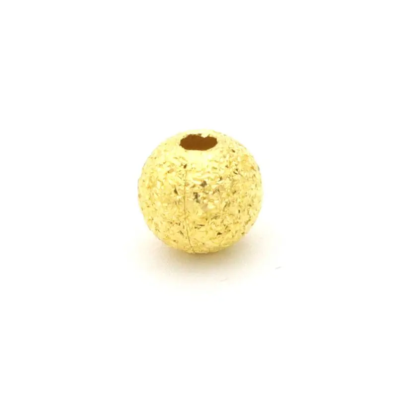 Vergoldete Silberfarbe Spacer Seed Ball Frosted Metallperlen für Schmuckherstellung Perlenarbeiten Handarbeit Diy Zubehör Großhandel – Detail 3