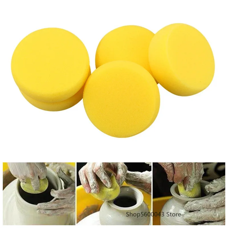 12 Pieces/set Round Sponge Soft Water-absorbent Pottery Sculpture Modeling Moisturizing Sponge Coloring Clean Pottery Tools