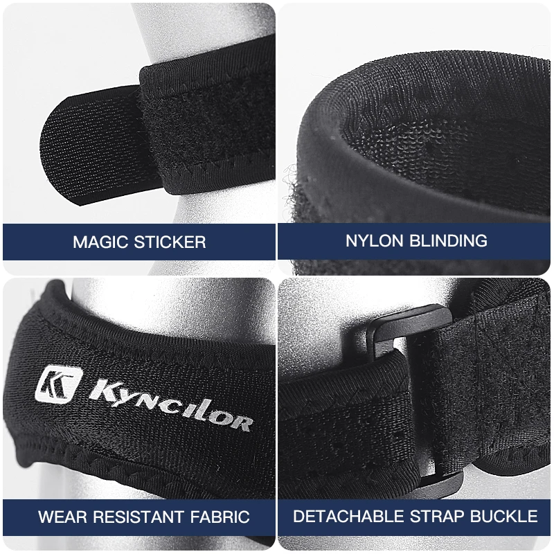 Kyncilor Fitness Running Cycling Knee Patellar Tendon Support Strape Adjustable Compression Knee Pad Sleeve for Basketball