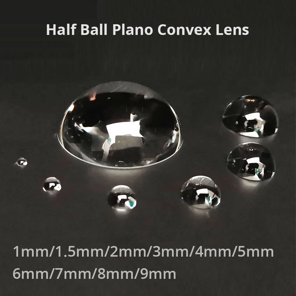 Szkło optyczne K9 1mm 2mm 5mm 8mm 9mm Soczewka półkulista Szkło półkuliste Plano Soczewki wypukłe Optyka Precyzyjny instrument Lentes