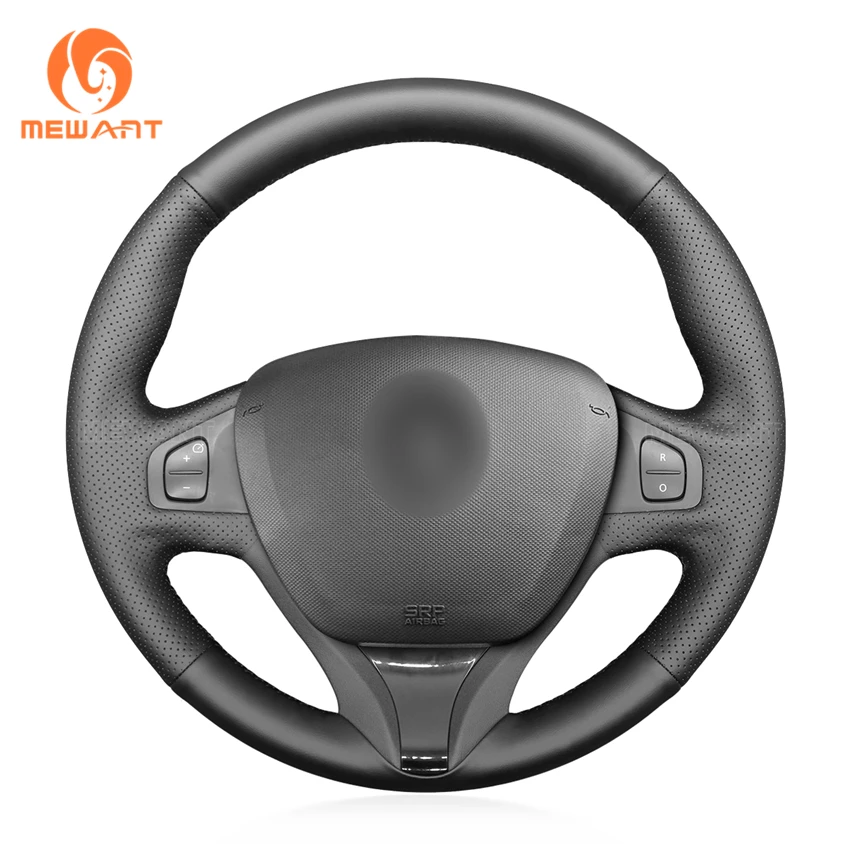 

MEWANT Black Artificial Leather Car Steering Wheel Cover Braid for Renault Clio 4 IV 2012-2016 Captur 2013 2014 2015-2016