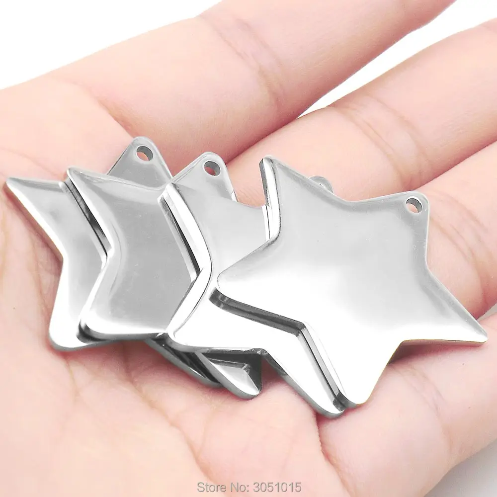 100pcs Pet Dog cat collar accessories Five star Decoration Pet ID Dog Tags Collars Prevent Loss Stainless Steel Cat Tag Plate