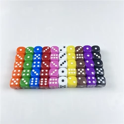10 unids/lote de dados para beber de 16mm, dados hexagonales de esquina redonda blanca acrílica, juegos de fiesta, dados RPG, Club/fiesta/juegos familiares