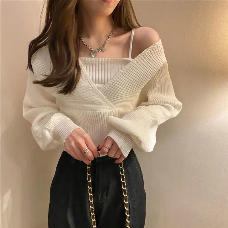 Pullovers Women Knitting Elegant Solid All Match Ladies Casual Korean Style Daily Loose Design Spring Fashion Popular College