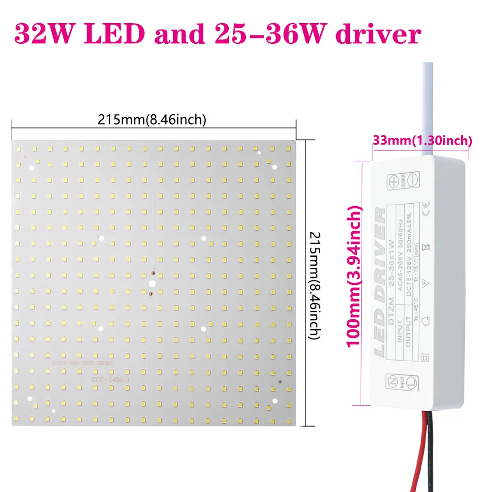 Zestaw SMD2835 Chip LED ze sterownikiem 10W 15W 22W 32W lampa LED COB koraliki reflektor na reflektor Panel oświetleniowy kwadratowy Warmwhite