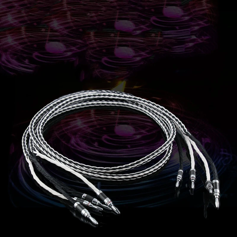

HI-End OCC Silver Plated Kimber 7N Speaker Cable banana Plugs Hifi Audio loudspeaker Cable with Kimber Banana plugs