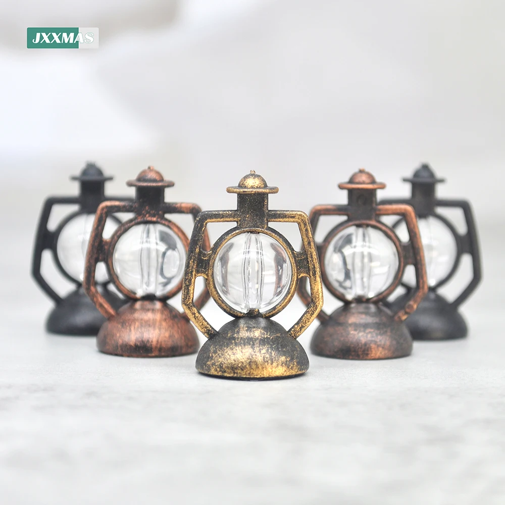 12Pcs Retro Baron Lantern Mini Oil Lamp Decoration Doll House Pendant Ornaments Lantern Festival Children's Christmas Gifts