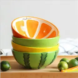 Fruit Ceramic Bowl Fashion Dining Table Living Room Decoration Creativity 5 Inches Cute Watermelon Tableware Orange 2020 E11131