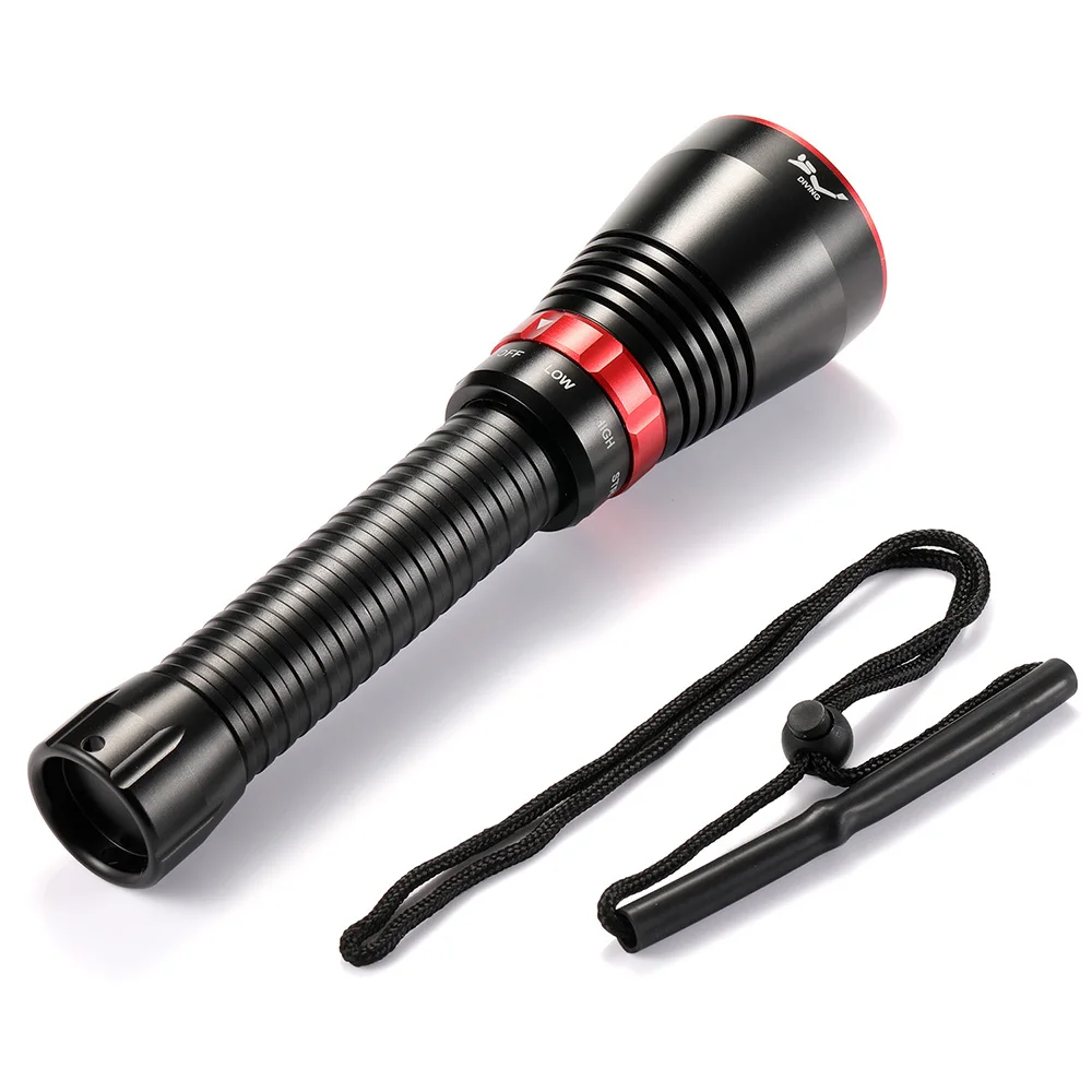 New Diving Flashlight High Lumen XHP70.2 Yellow Light LED Underwater Profession Waterproof Dive Torch 200M