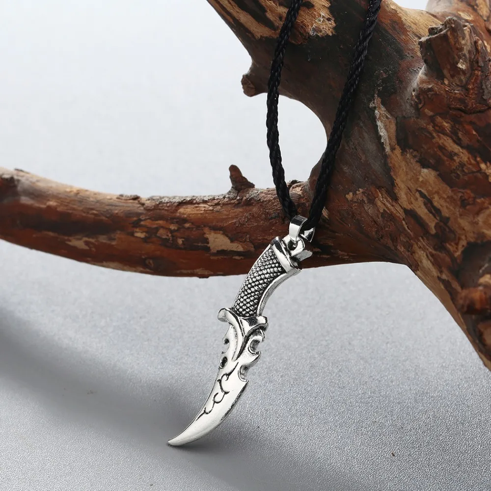 Cxwind Vintage Knife Charm Slavic Amulet Necklace for Women Men Norse Viking Bird Paw Statement Pendant Friendship Jewelry