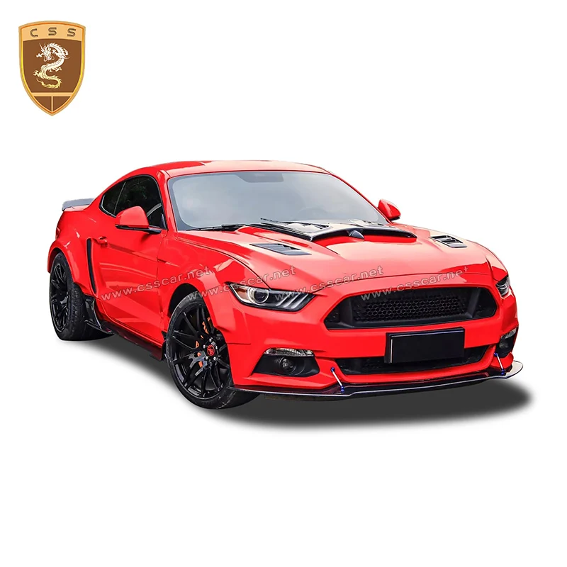 Commas Front Lip Side Skirts Rear Diffuser Hood Cover Fender Flares Body Kit For Ford Mustang 2014 2015 2016