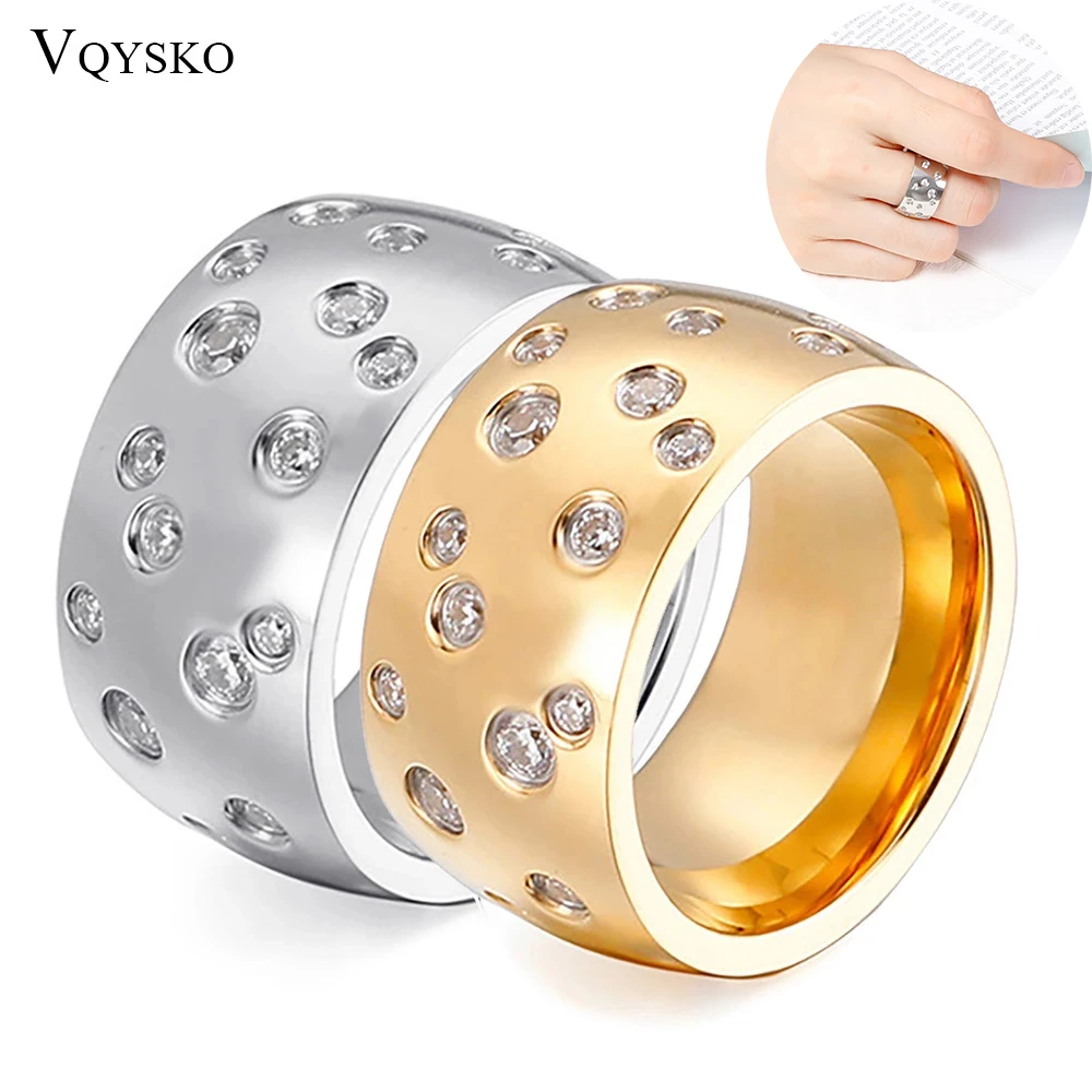 Croissant Rings for Women Braided Twisted Signet Stainless Steel Chunky Dome Ring Stacking Band Jewelry Anillos Joyas De Mujer