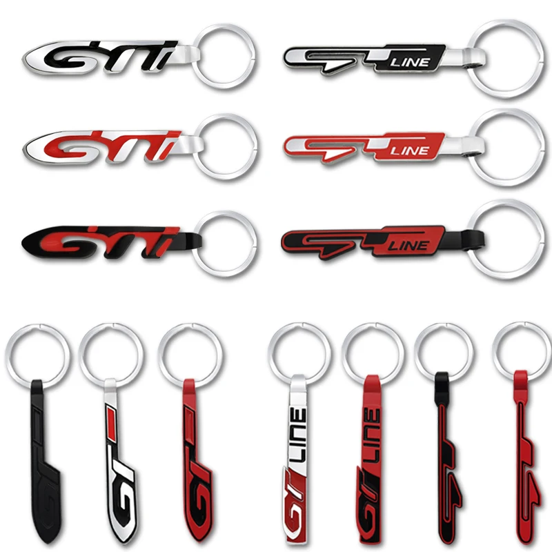 Keychain GT LINE Emblem Car Keyring Metal Key Chain Ring For Peugeot GTI 206 208 508 3008 KIA Forte Optima Picanto Stinger