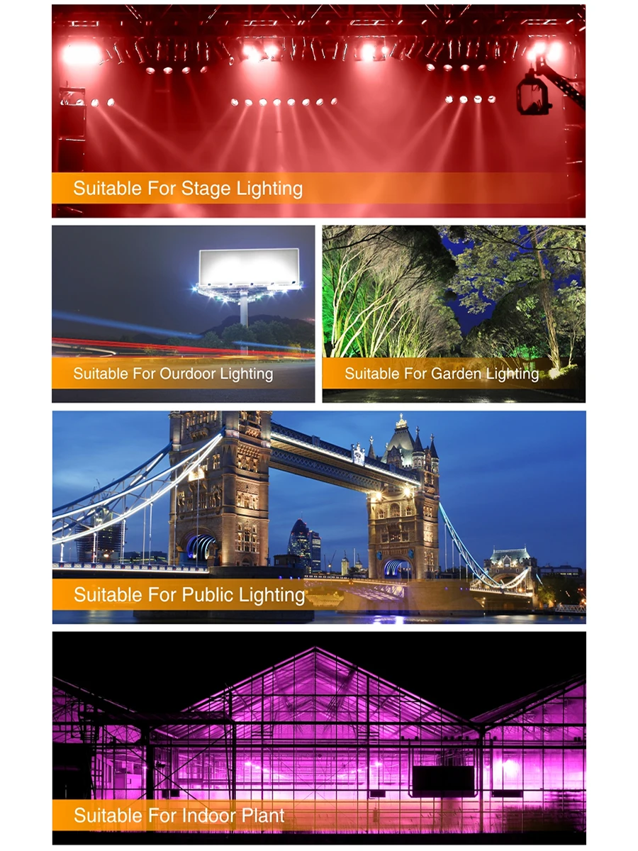 5PCS Smart IC LED DOB Chip AC 220V LED Lamp Light Cover Lens Reflects DIY For LED Grow Light LED Floodlight