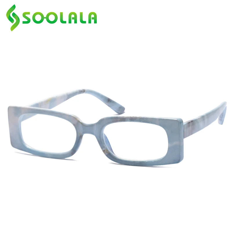 

SOOLALA Rectangle Anti Blue Light Reading Glasses Women Ladies Female Full Frame Magnifying Presbyopic Eyeglasses 0.5 1.0 2.0