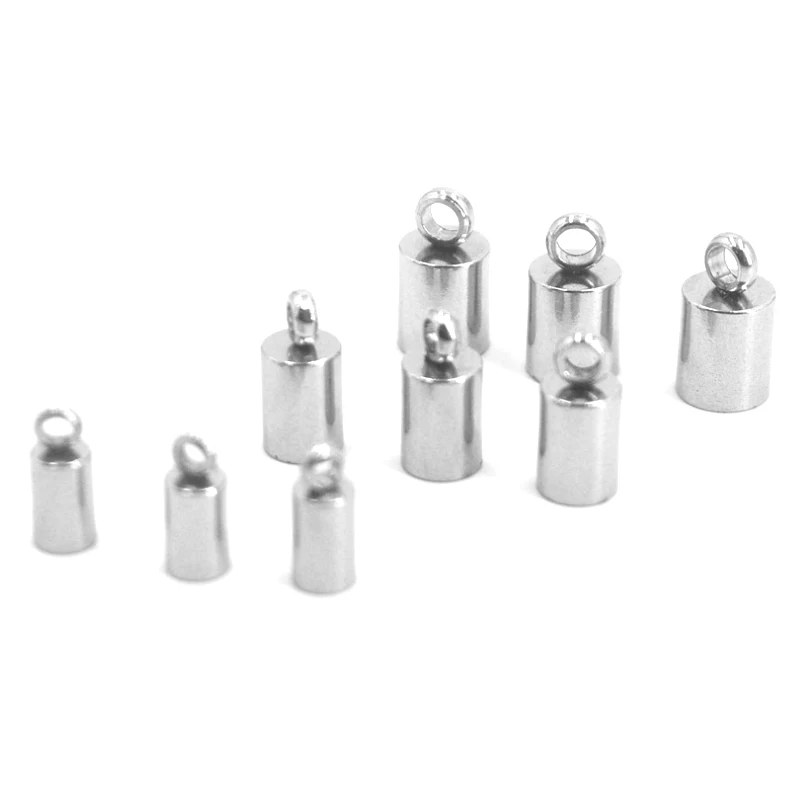 20pcs/lot  Stainless Steel Clasps Hooks Cords End Caps Cord for Jewelry Making Supplies Bracelet Necklace DIY Jewelry Findings