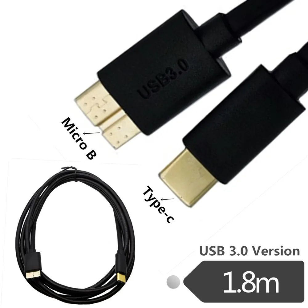 0.5M 1M 1.8M USB 3.1 Type-C to USB 3.0 Micro B Cable Male Connector Fast Data Sync Cord For Macbook External Hard Drive Disk PC
