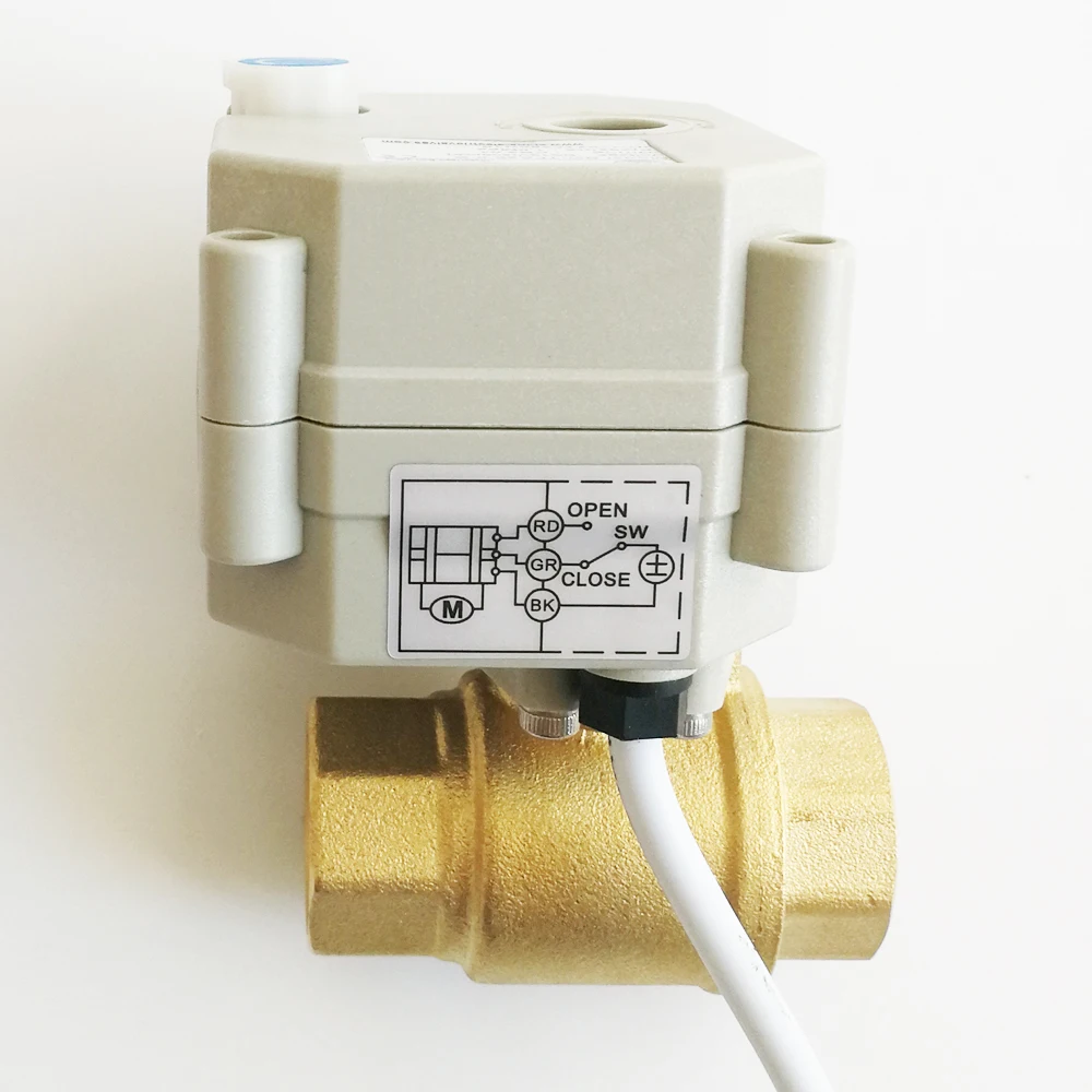 TF Brand Motorized Ball Valve DN15 IP67, CE Certified Brass Valve Metal Gears DC12V or DC24V Control With Signal Feedback