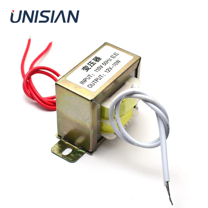 UNISIAN 10W AC12V EI Transformer input AC 110V 220V Output Single AC12V Power supply Transformer For Preamplifier