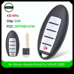 DIYKEY inteligentny zdalny kluczyk z 5 przyciskami dla Nissan Patrol Armada dla Infiniti QX80 2014 2015 2016 2017 2018 FCC: CWTWB1U744