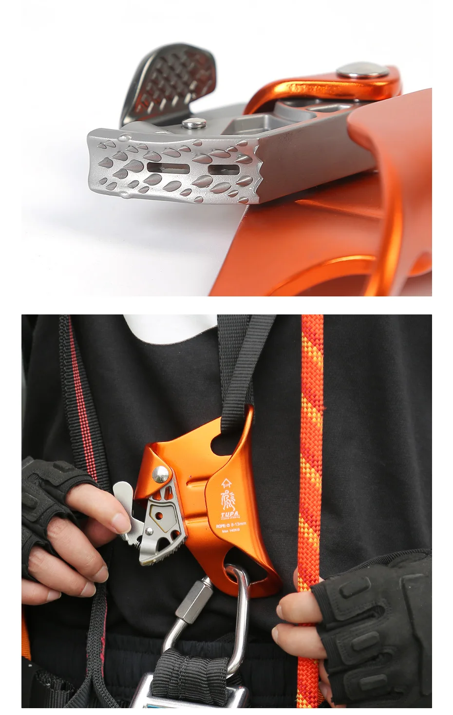 Outdoor Klettern SRT Professionelle Brust Ascender Gerät Bergsteiger Brust Ascender Klettern Seil Werkzeuge – Detail 3