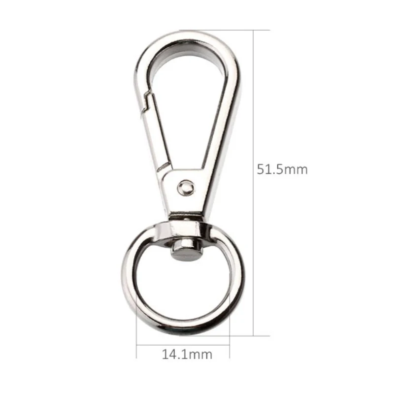 Wholesale 150pcs 51.5mm Chaveiro Zinc Alloy Snap Hook Key Chain For Keychain DIY Bag Accessories Nickel Plated BM13YM03