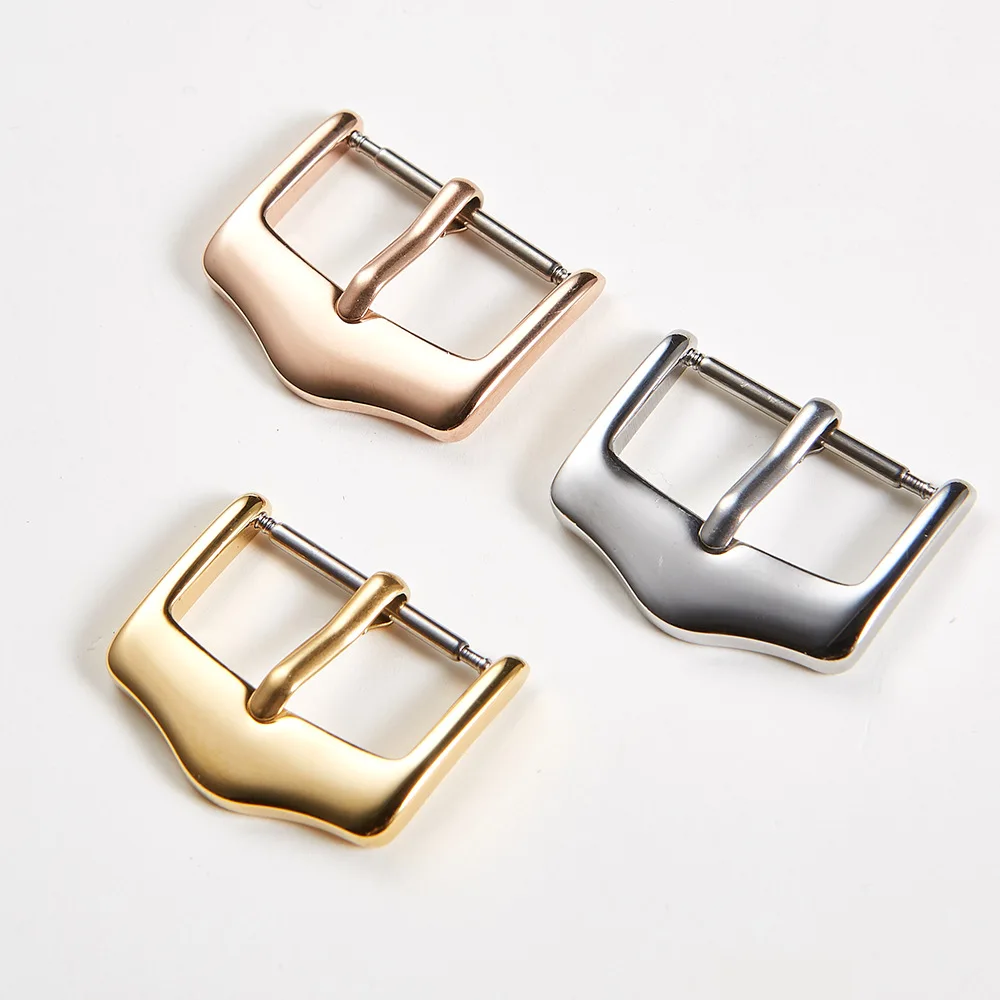 

stainless steel watch clasp triangle buckle pin buckle precision polished 14mm-20mm hold silver black rosegold