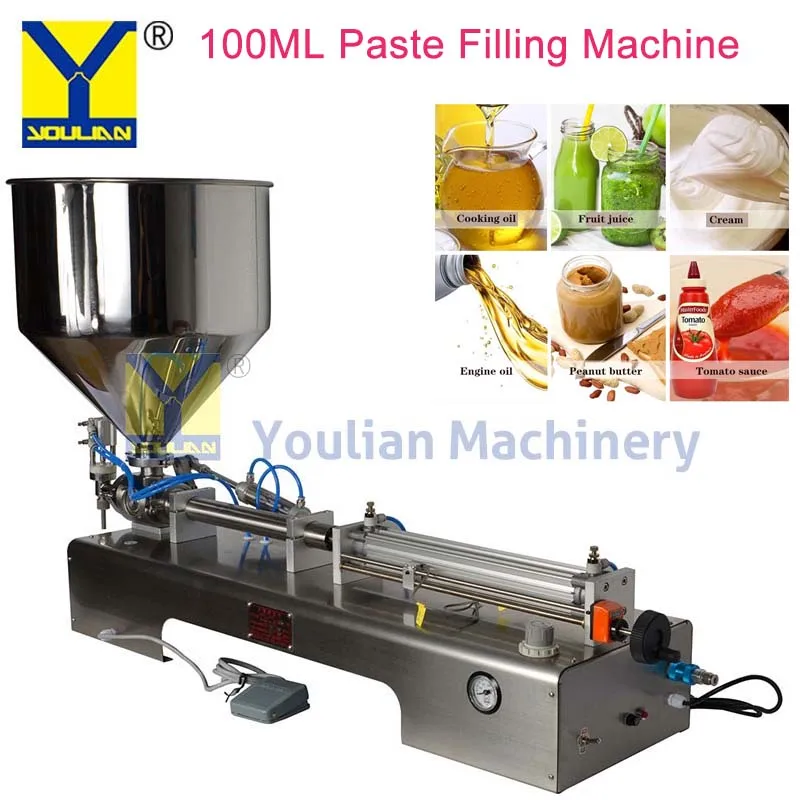 5-100ml Piston Filling machine oil filling machine paste/liquid filler SS304 food grade cream shampoo filling machine