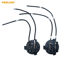 FEELDO 2pc Car Headlight Bulb Base Holder Wire Adapter For Hyundai New Santafe Halogen Lamp Socket Connector Wiring Harness