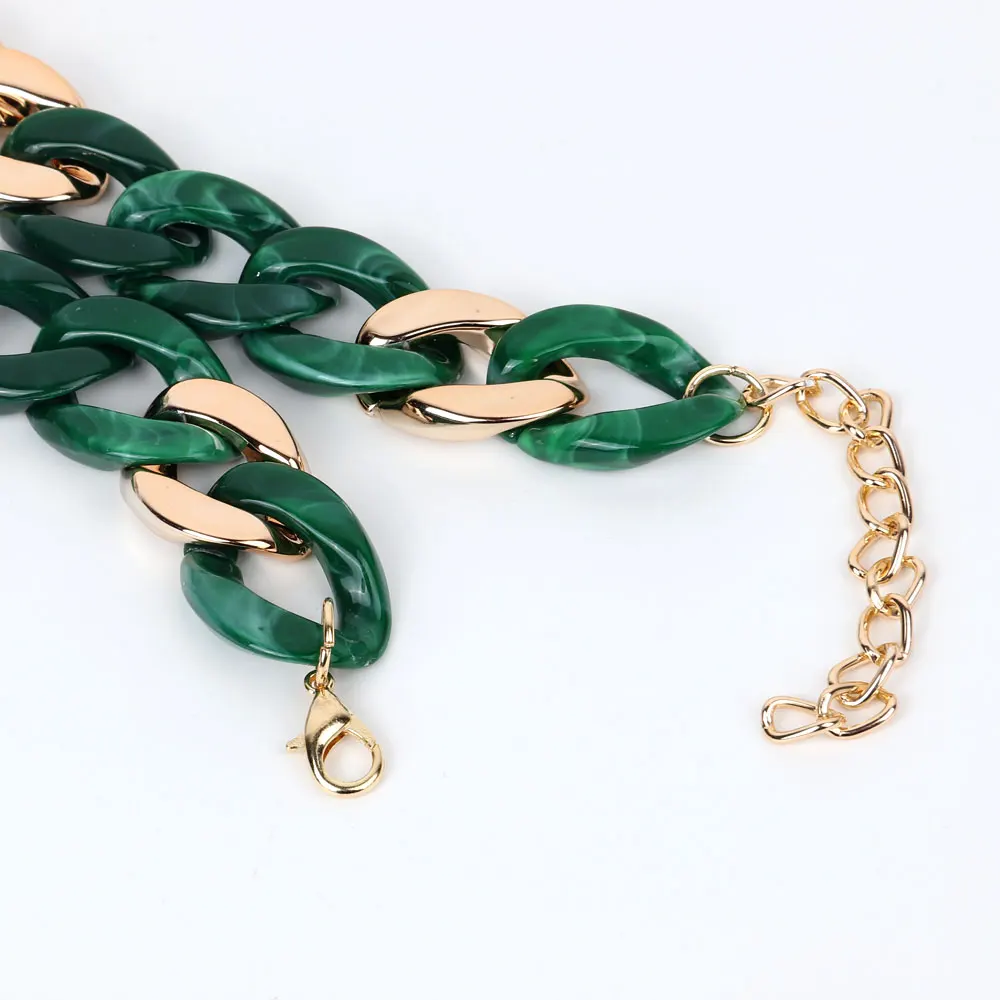 FishSheep Vintage CCB Acrylic Chain Choker Necklace for Women Boho Colorful Chunky Long Collares Necklace 2022 Fashion Jewelry