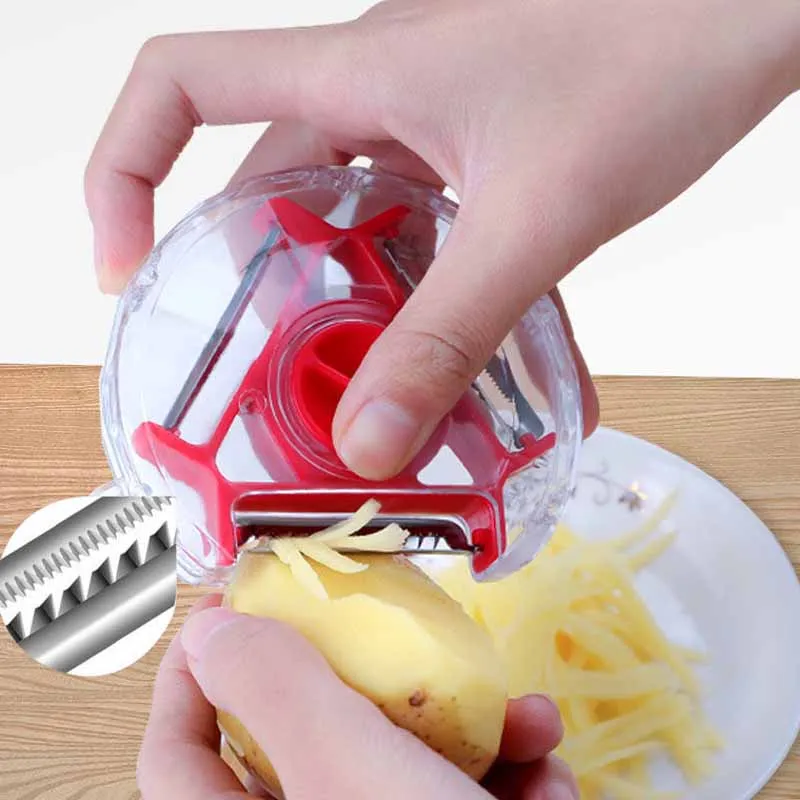 1Pc/2Pcs Multifunctional Peeler รอบผลไม้และผัก Peeling มีดขูดหมุน Peeling มีดเครื่องตัดอุปกรณ์ครัว