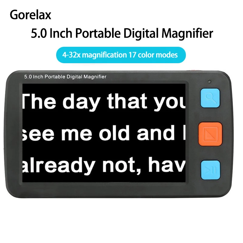 

5.0 Inch Portable Digital Magnifier 4X-32X 5 Modes Amplification Adjusted Video Magnifier Handheld Magnifying Glass Visual Aids