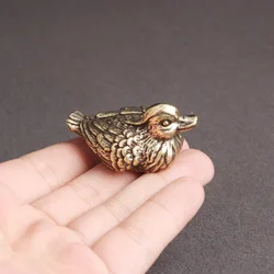 Cute Brass Mandarin Duck Tabletop Ornaments Home Decor Copper Animal Figurines Decorations Miniatures Crafts Wedding Party Gifts