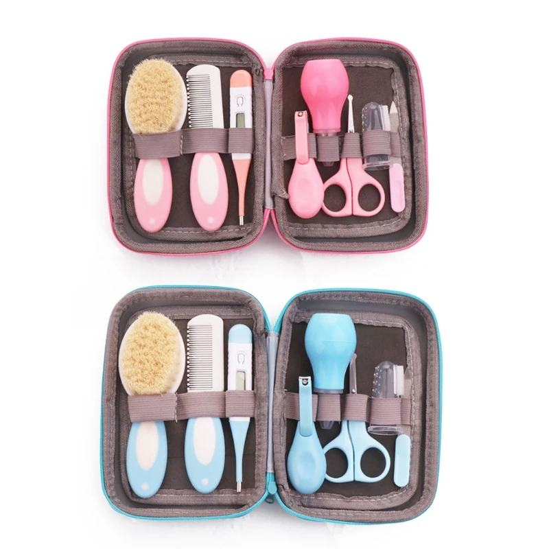 

Baby Nursing Grooming Kit Nail Clipper Comb Brush Nasal Aspirator Scissors Tweezer Finger Toothbrush Thermometer