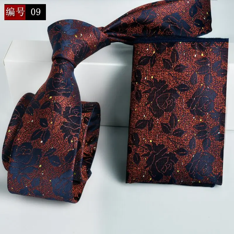 SHENNAIWEI 7cm tie hankerchief men gifts jacquard Striped man necktie corbata pañuelo hombre pajarita boda