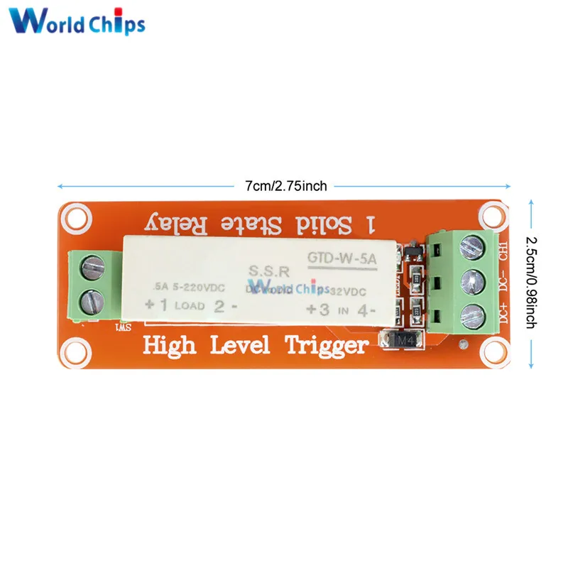 DC 5V 220V 5A 1 Canale SSR Modulo Relè A Stato Solido Alto Basso Livello Trigger di Commutazione Scheda Transistor Per Arduino R3 UNO