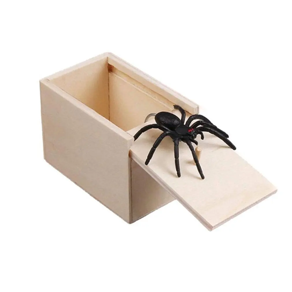 Spider Wooden Box Trickery Wooden Toys Wooden Prank Spider Panic Box Funny Interesting Surprise Toys