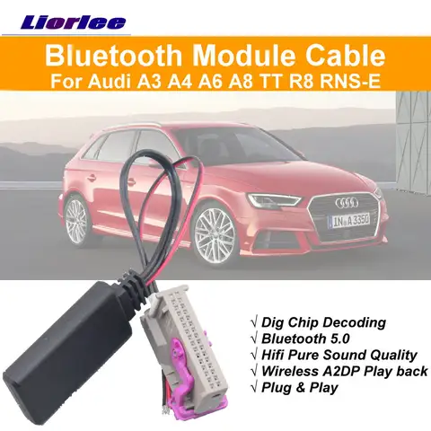 Car Bluetooth Kit For Audi A3/A4/A6/TT/R8 RNS-E BT Music Interface Wireless A2DP Adapter Cable Electronic Accessories